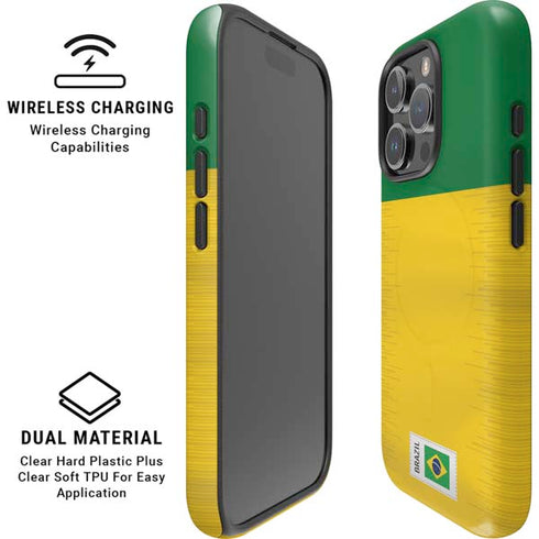 Brazil Soccer Flag iPhone 16 Pro Magsafe Impact Case